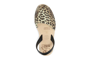 Mibo Avarcas Women's Leopard Faux Print Leather Slingback Sandals