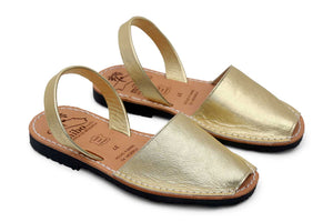 MIBO Gold Leather Avarcas Sandals