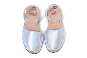 Mibo Avarcas Metallic Silver Menorcan Sandals