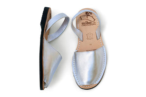 Mibo Avarcas Metallic Silver Menorcan Sandals