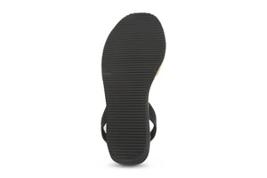 Mibo Avarcas Women's Wedges Black Leather Slingback Sandals