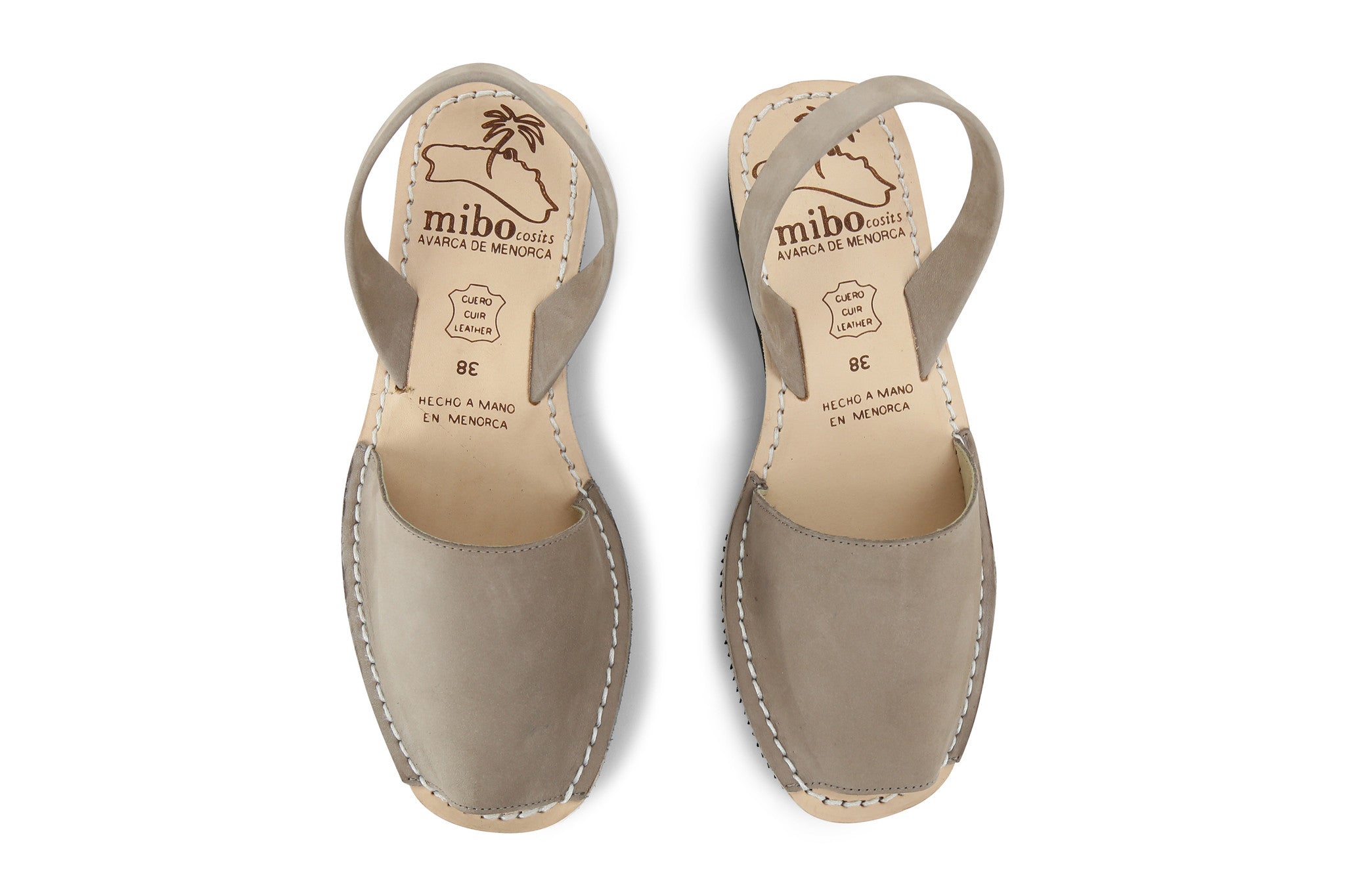 Mibo Avarcas Women's Wedges Taupe Leather Slingback Sandals