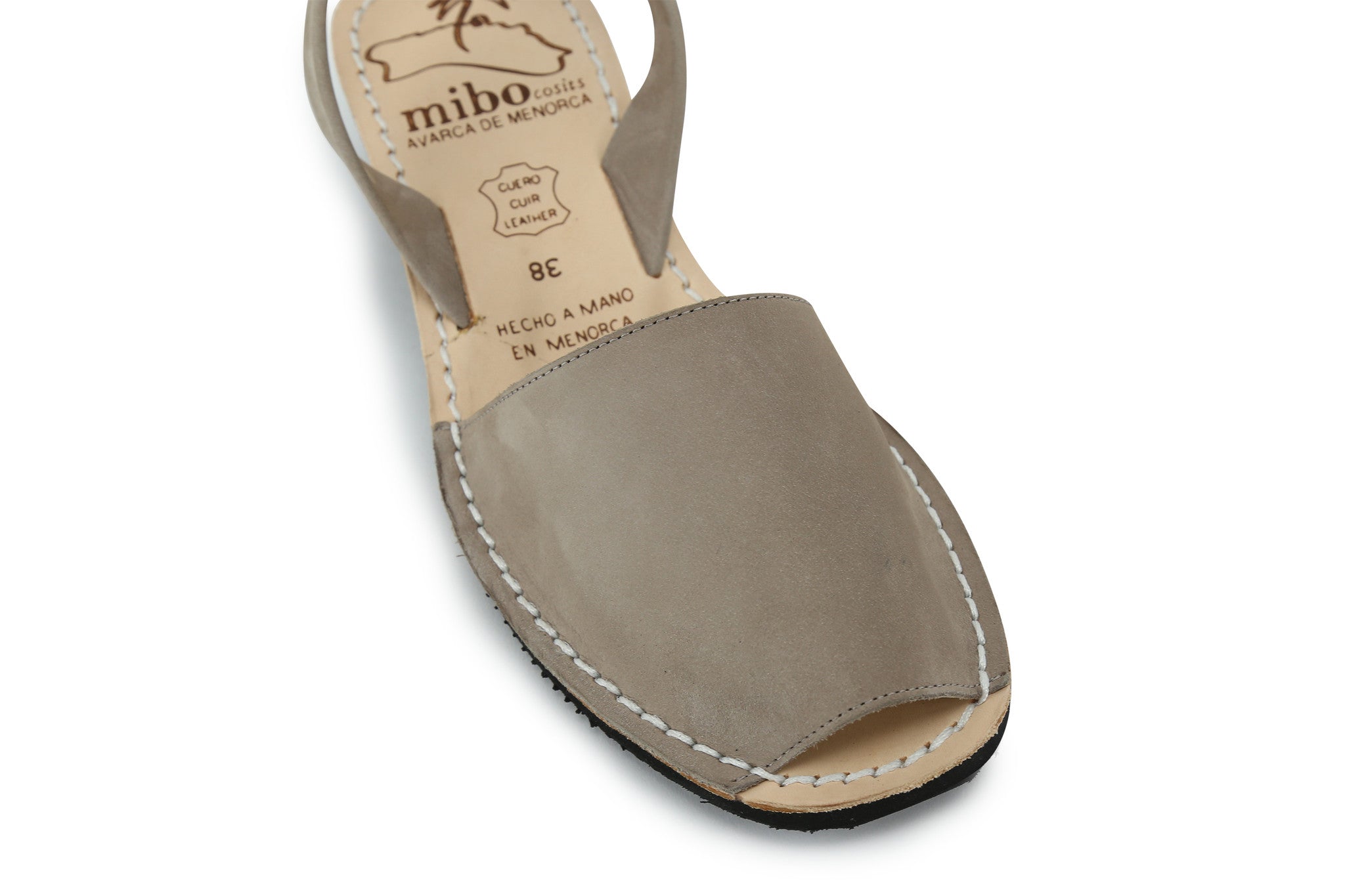 Mibo Avarcas Women's Wedges Taupe Leather Slingback Sandals