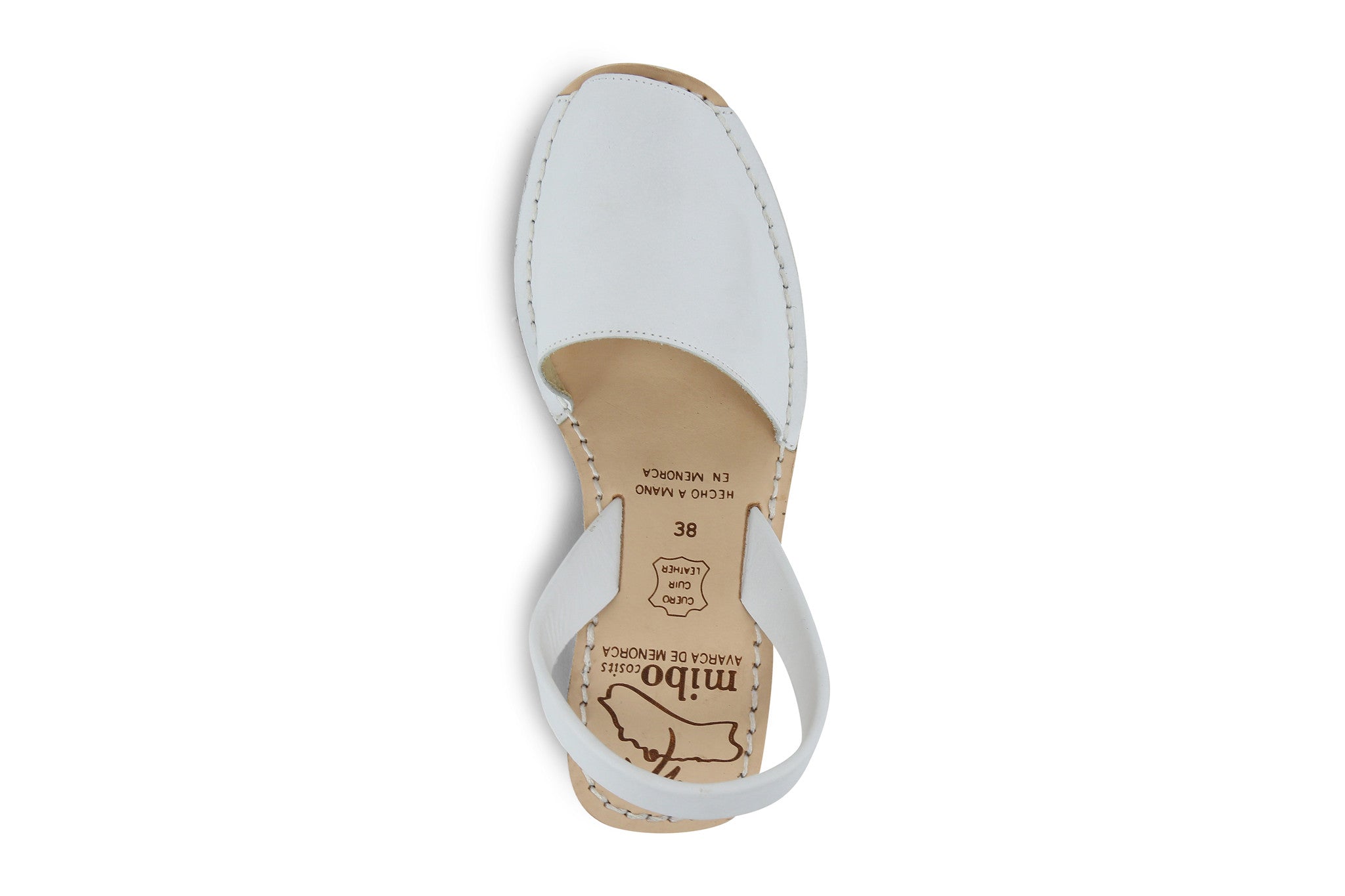 Mibo Avarcas Women's Wedges White Leather Slingback Sandals