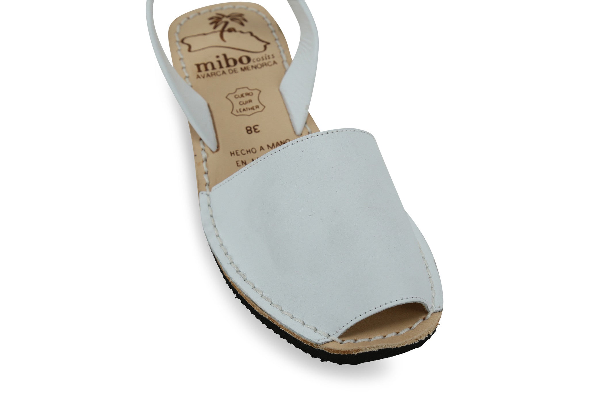 Mibo Avarcas Women's Wedges White Leather Slingback Sandals
