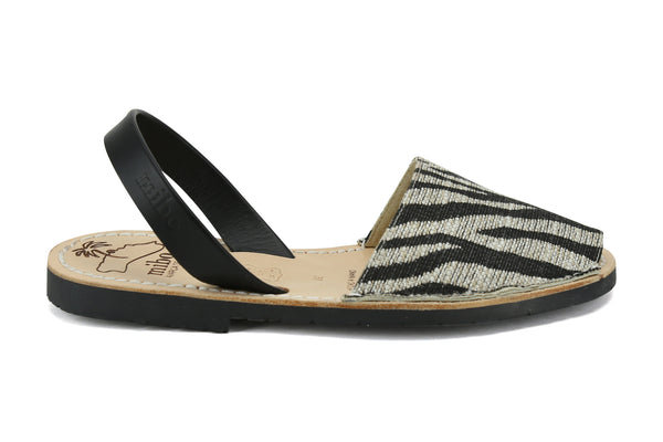 Mibo Avarcas Women's Zebra Faux Print Leather Slingback Sandals