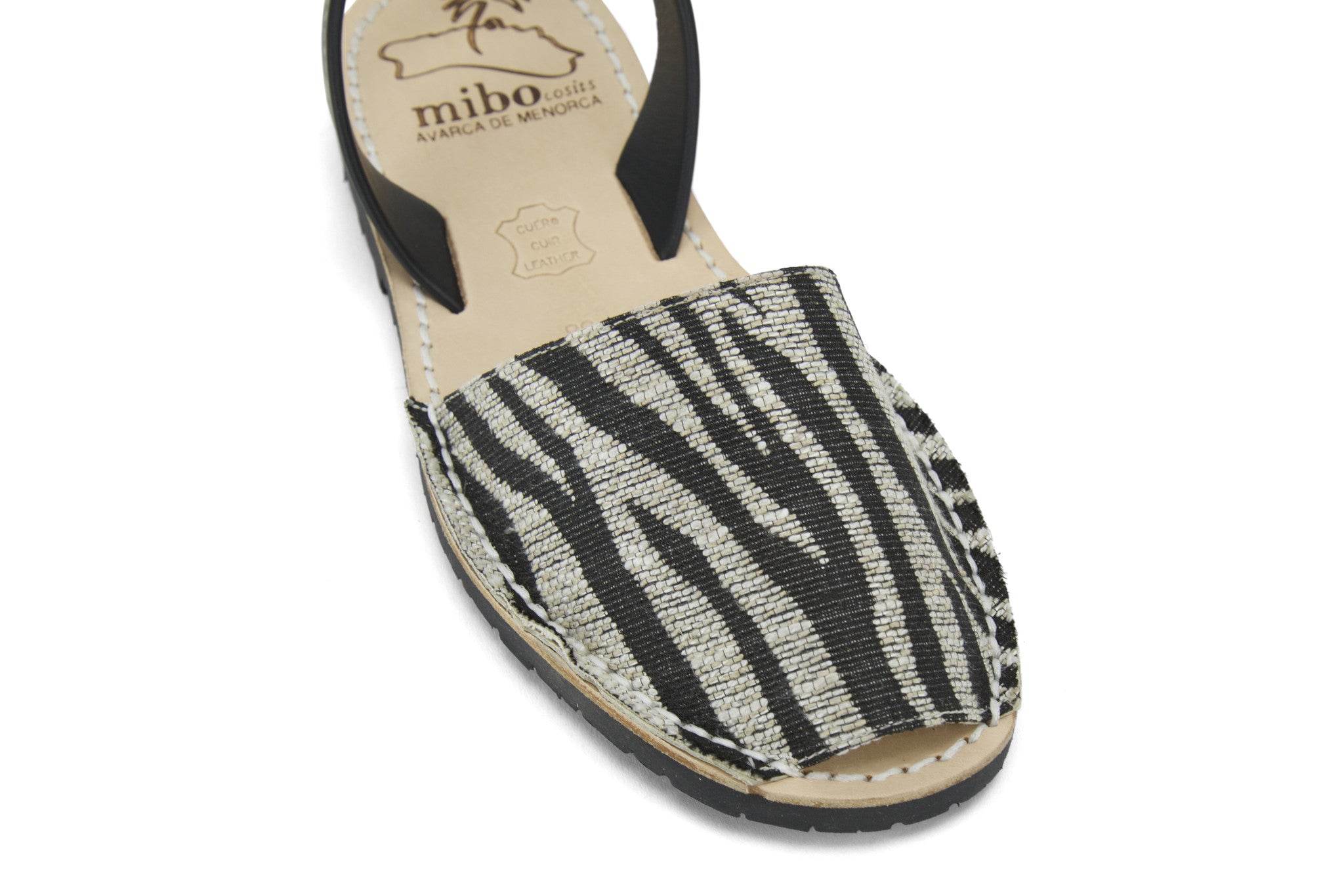 Mibo Avarcas Women's Zebra Faux Print Leather Slingback Sandals