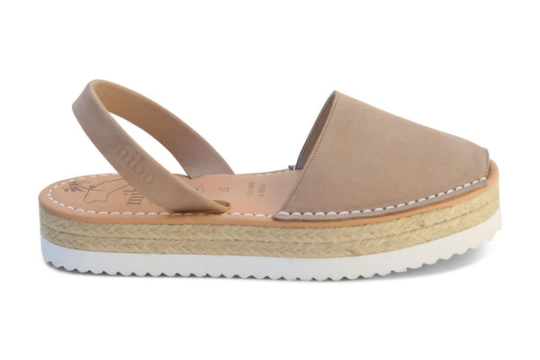 Mibo Flarform Avarcas Taupe Menorcan Sandals