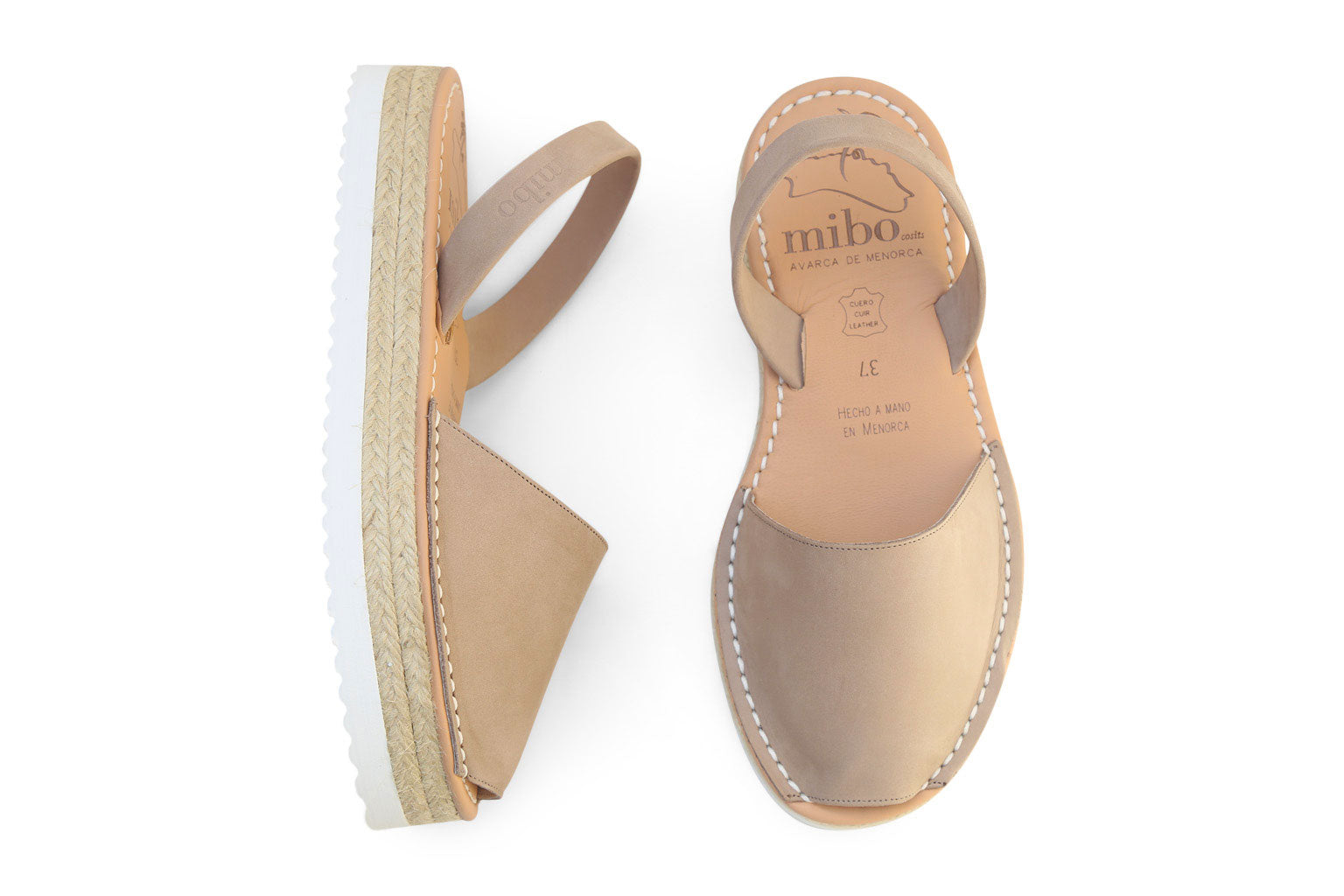Mibo Flarform Avarcas Taupe Menorcan Sandals 