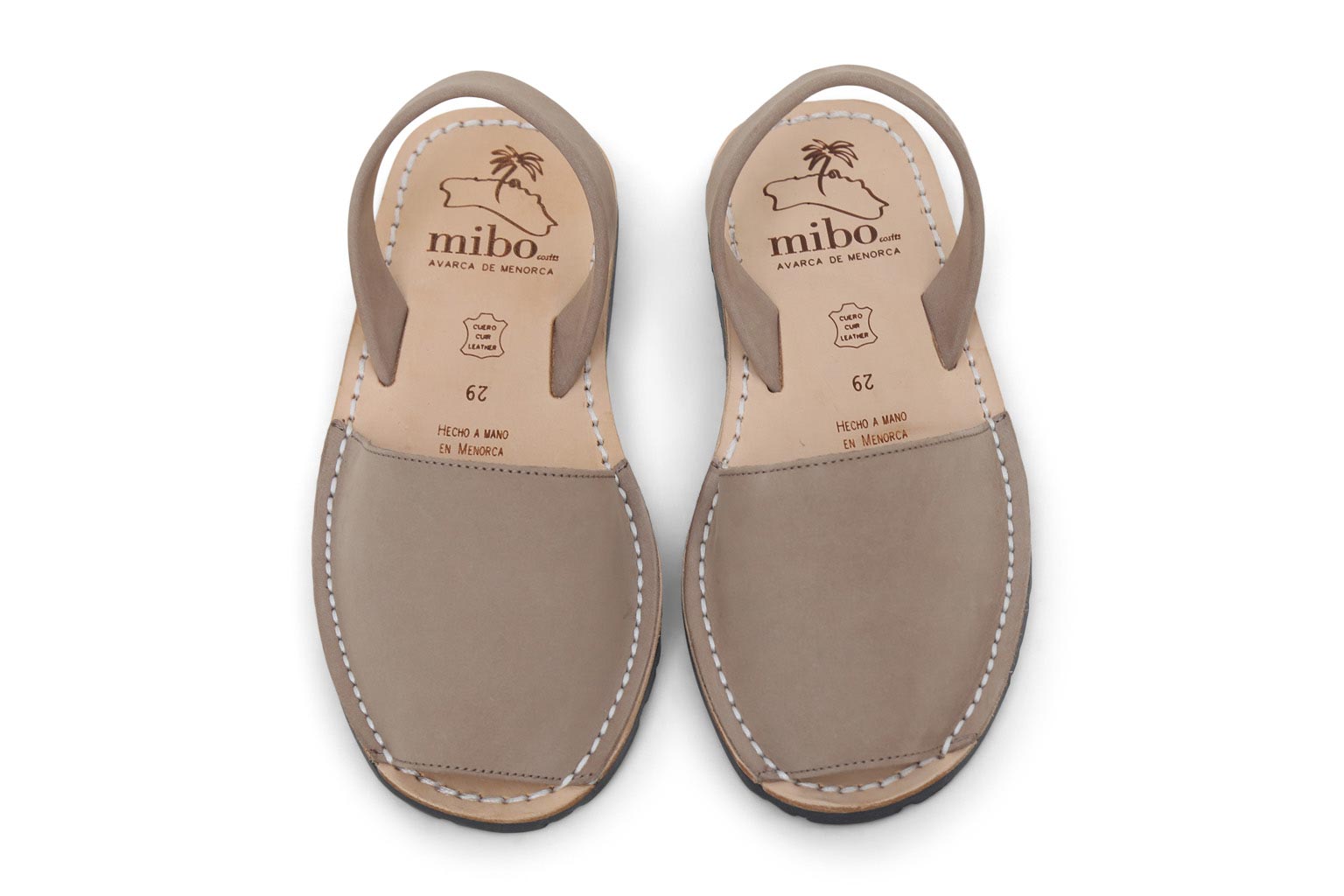 Mibo Taupe Kids Avarcas Menorcan Sandals