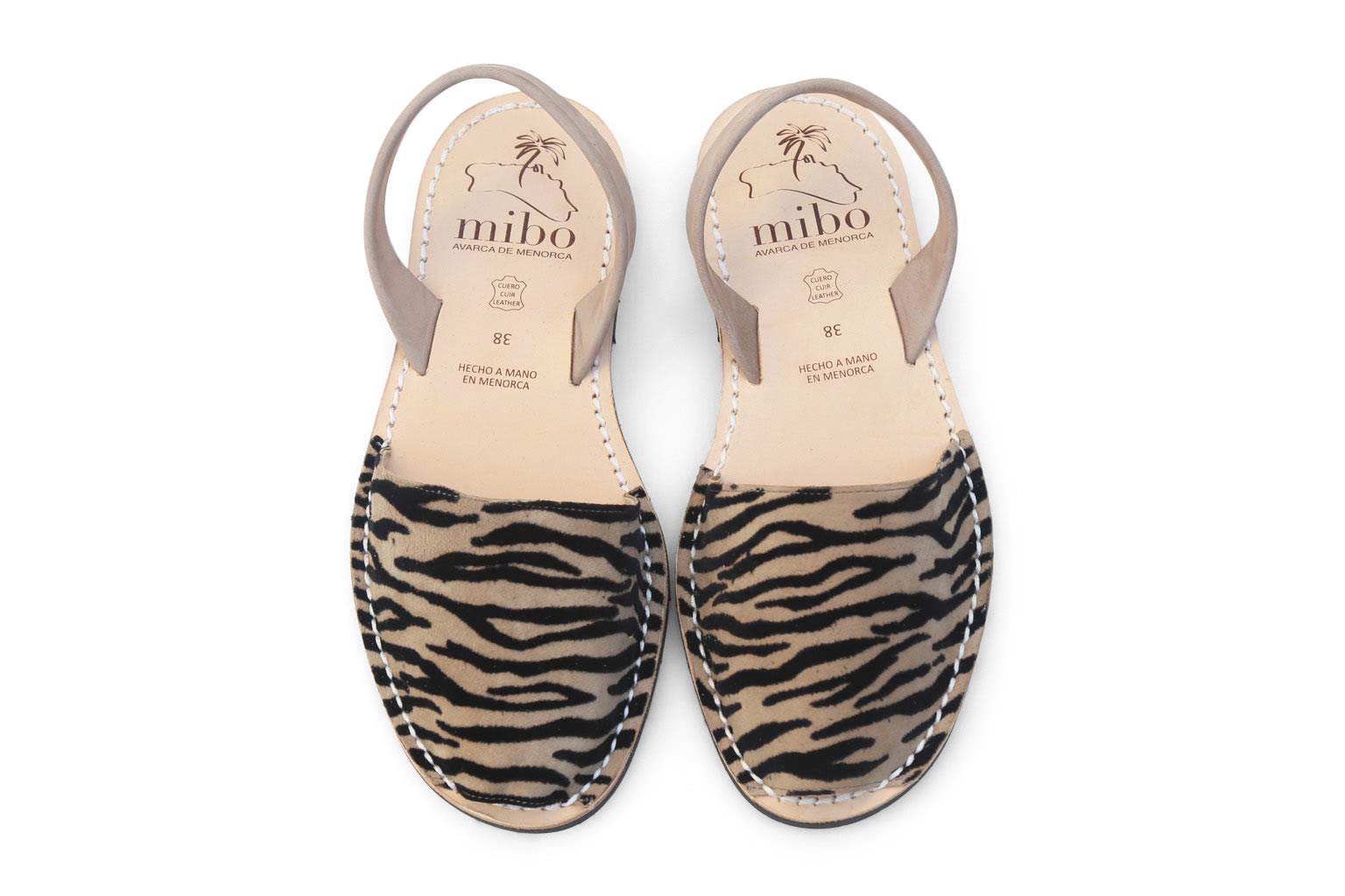 Mibo Taupe Zebra Avarcas Sandals