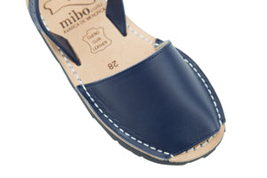 Mibo Avarcas Kids Classics Navy Leather Slingback Sandals