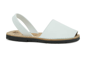 Mibo Avarcas Kids Classics White Leather Slingback Sandals