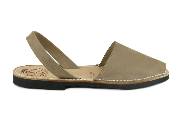 Mibo Avarcas Women's Classics Taupe Leather Slingback Sandals