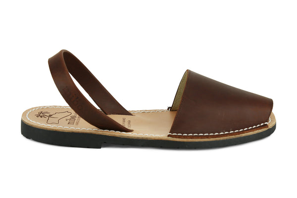 Mibo Avarcas Men's Classics Mocha Leather Slingback Sandals
