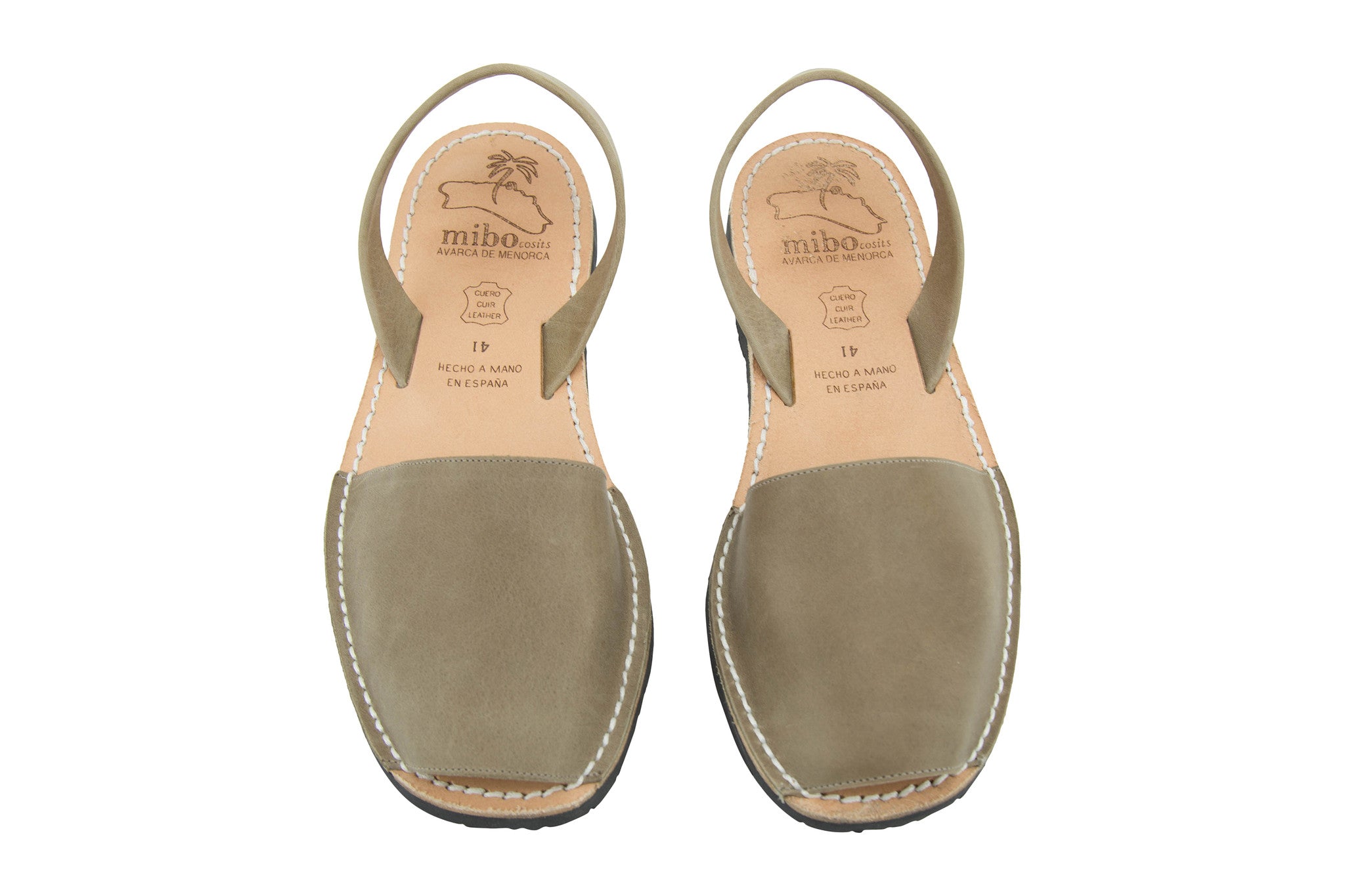 Mibo Avarcas Men's Classics Vison Leather Slingback Sandals