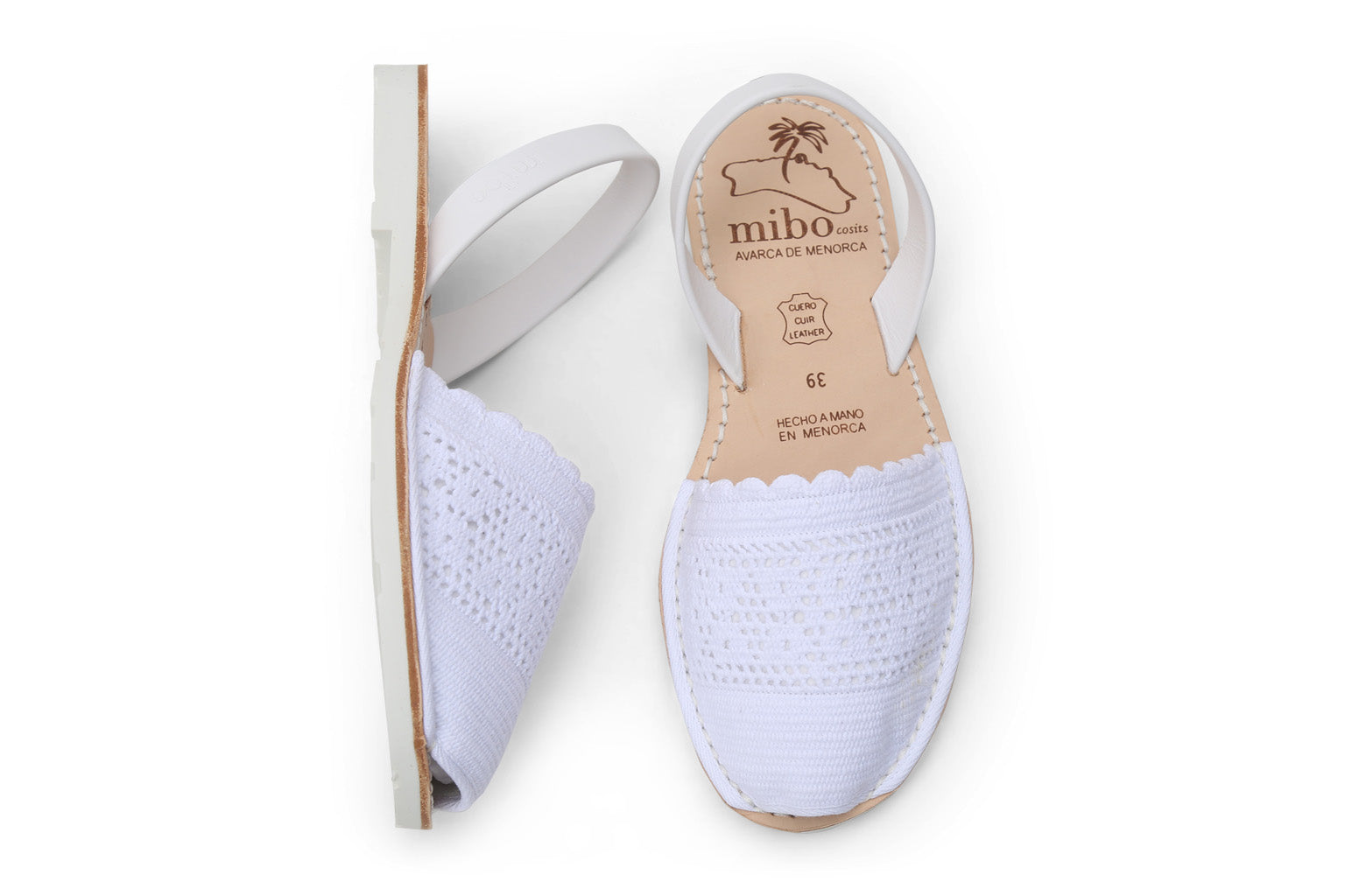 Mibo Ibiza Avarcas White Crochet Sandals