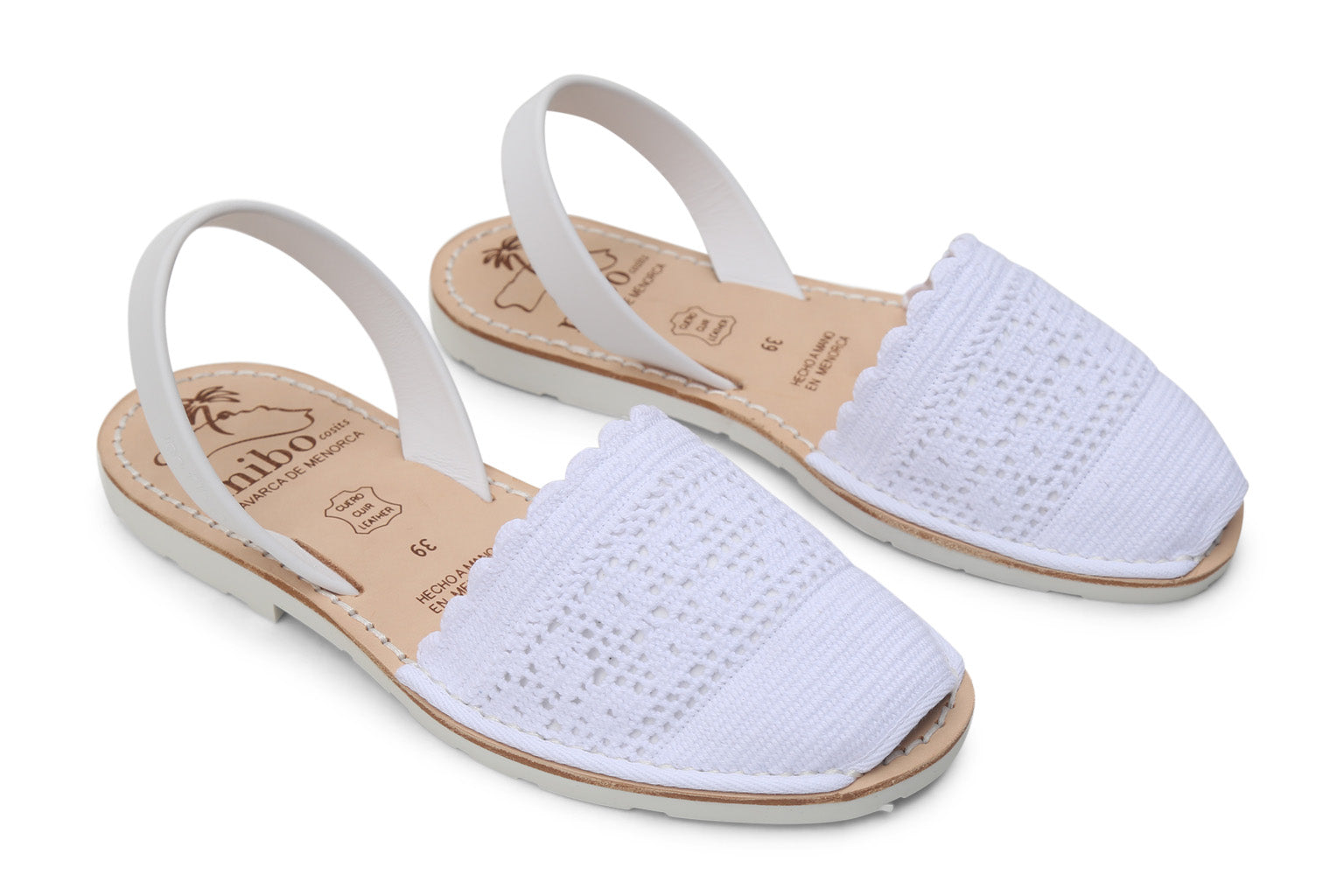 Mibo Ibiza Avarcas White Crochet Sandals