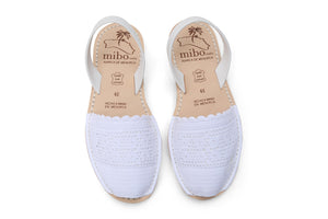 Mibo Ibiza Avarcas White Crochet Sandals
